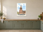 St Wilfrid’s Church, Standish Poster at A1, in a white frame, in a kitchen