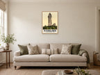 The Wallace Monument, Stirling Poster at A2, in a natural wood frame, in a sitting room