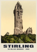 The Wallace Monument, Stirling, 1890s hand-coloured photochrom heritage print
