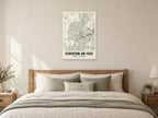 Stockton-on-Tees Street Map Poster at A1, as a poster, above a bed