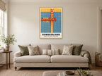 Roker Pier and lighthouse, Sunderland Poster at A1, in a natural wood frame, in a sitting room