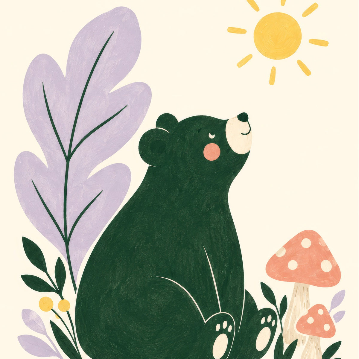 Sunshine Bear Children’s Print — square composition