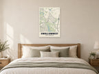 Swallownest Street Map Poster at A1, as a poster, above a bed