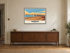Mumbles Pier, Swansea Poster at A1, in a black frame, above a sideboard