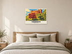 Tamworth Castle Poster at A1, as a poster, above a bed