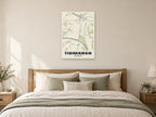 Tidmarsh Street Map Poster at A1, as a poster, above a bed