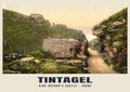 King Arthur's Castle, Tintagel, 1890s hand-coloured photochrom heritage print