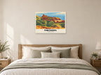 Tintagel Castle Poster at A1, as a poster, above a bed