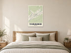 Tirano Street Map Poster at A1, as a poster, above a bed