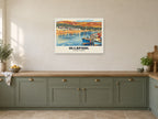 Ullapool harbour Poster at A1, in a white frame, in a kitchen