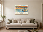 Ullapool harbour Poster at A1, in a natural wood frame, in a sitting room