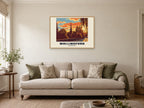 Wallingford Poster — St Peter's Church at A1, in a natural wood frame, in a sitting room