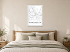 Warlingham Village Centre Street Map Poster at A1, as a poster, above a bed