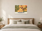 Washington Old Hall Poster at A1, as a poster, above a bed