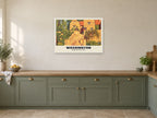 Washington Old Hall Poster at A1, in a white frame, in a kitchen