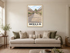 Vicars' Close, Wells Poster at A1, in a natural wood frame, in a sitting room