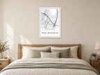 West Bromwich Town Centre Street Map Poster at A1, as a poster, above a bed