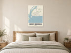 West Mersea Street Map Poster at A1, as a poster, above a bed
