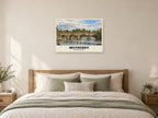 Wetherby Bridge Poster at A1, as a poster, above a bed
