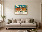 Whitchurch Town Hall Poster at A1, in a natural wood frame, in a sitting room