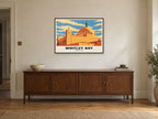 Spanish City, Whitley Bay Poster at A1, in a black frame, above a sideboard