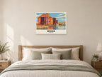 Wigan Pier Poster at A1, as a poster, above a bed