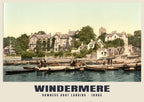 Bowness Boat Landing, Windermere, 1890s hand-coloured photochrom heritage print