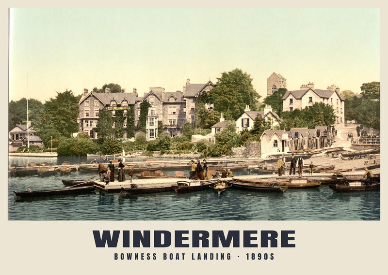 Bowness Boat Landing, Windermere, 1890s Heritage Print