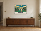 Windsor Castle from the Long Walk Poster at A1, in a black frame, above a sideboard