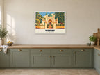 Shah Jahan Mosque, Woking Poster at A1, in a white frame, in a kitchen