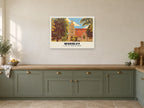 St John the Evangelist Church, Woodley Poster at A1, in a white frame, in a kitchen