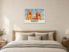 Worksop Priory Poster at A1, as a poster, above a bed