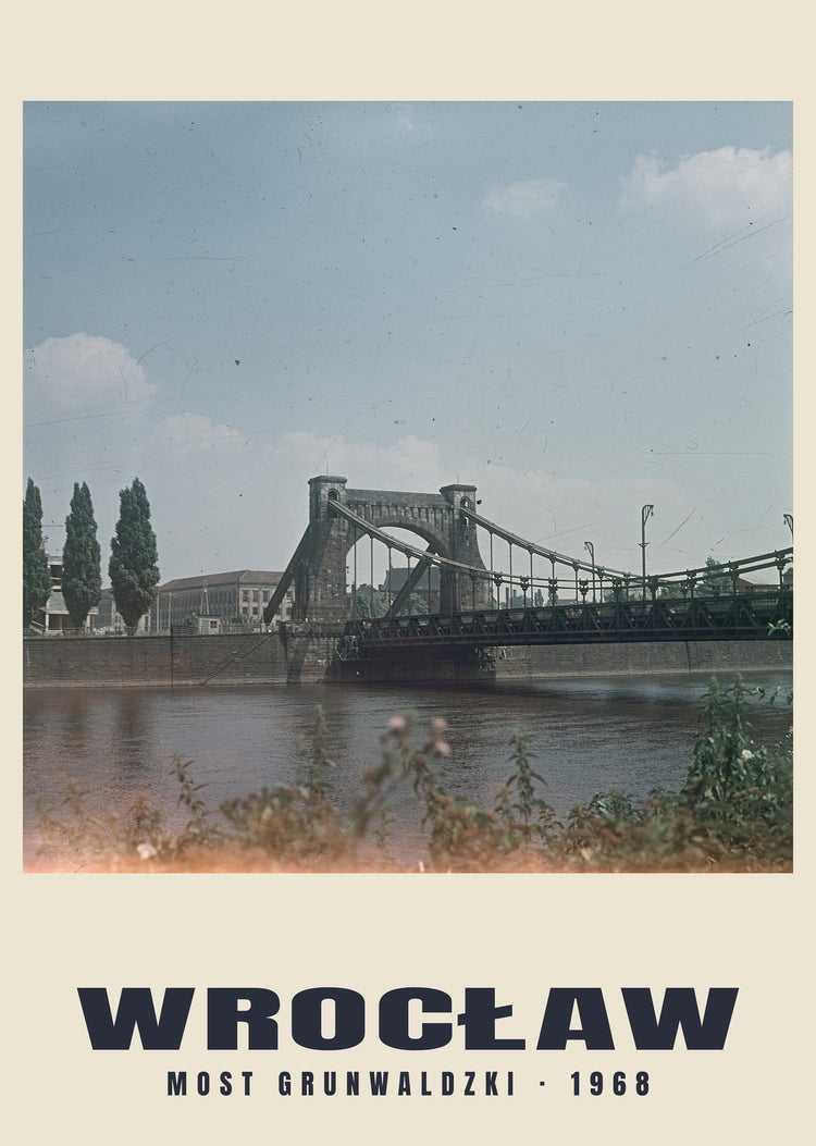 Grunwaldzki Bridge, Wrocław — 1968 · Historic photograph print