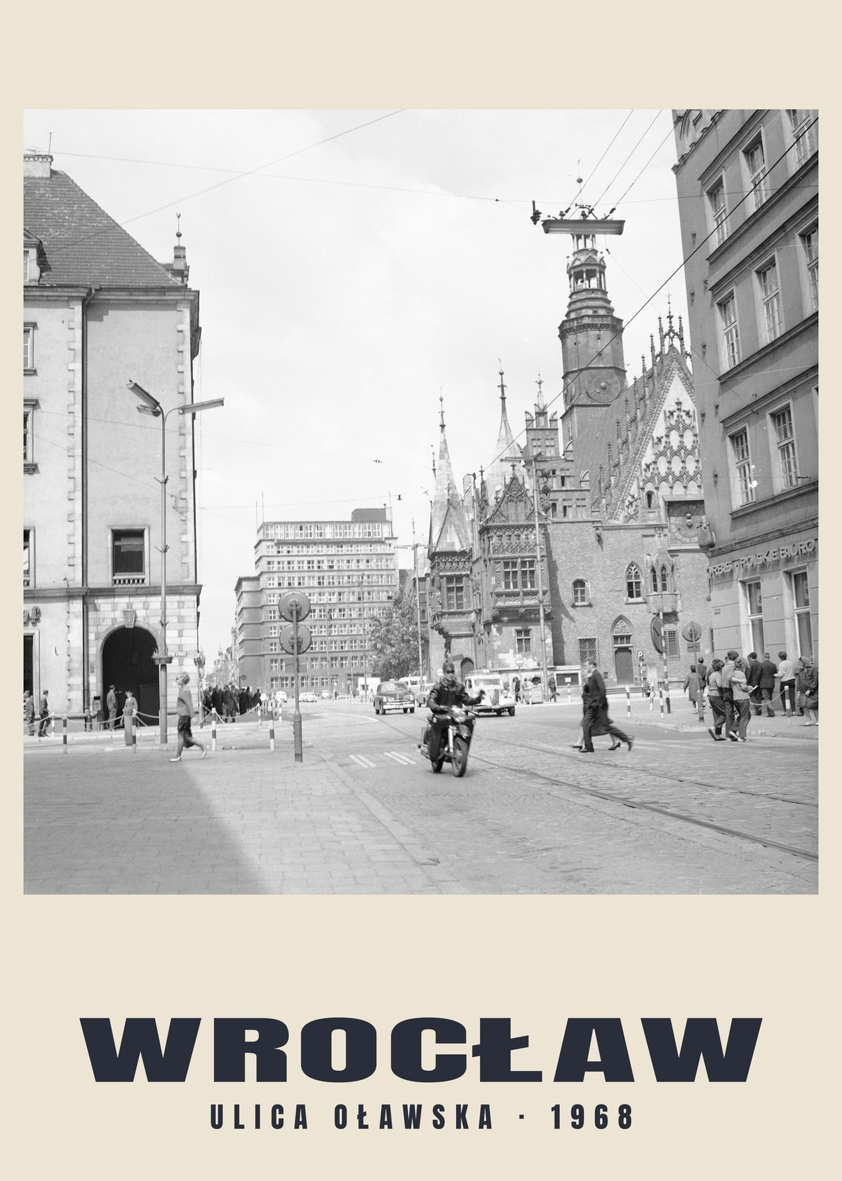 Oławska Street and Old Town Hall, Wrocław — 1968