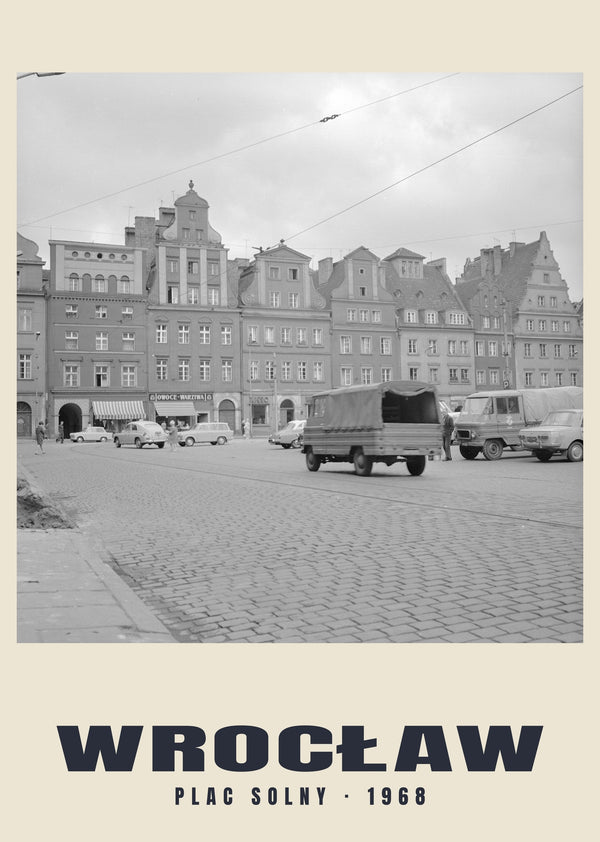 Plac Solny and Żuk Vans, Wrocław — 1968 · Historic photograph print