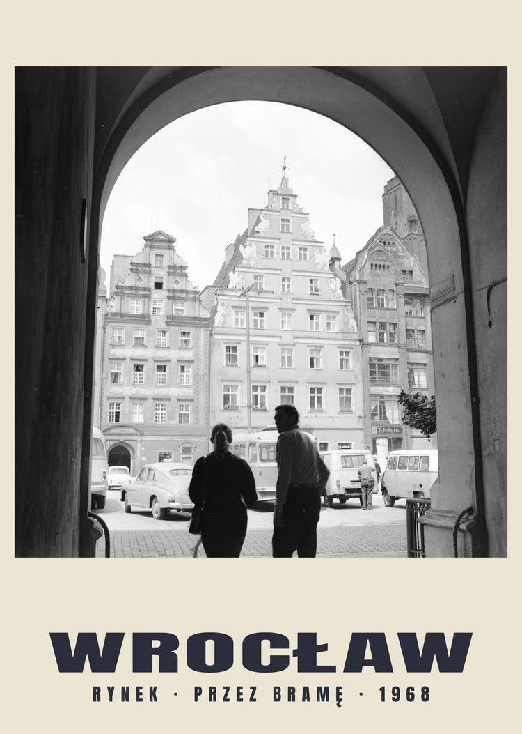 Rynek through an Archway, Wrocław — 1968 · Historic photograph print