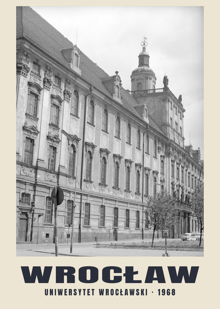 University Main Building, Wrocław — 1968 · Historic photograph print