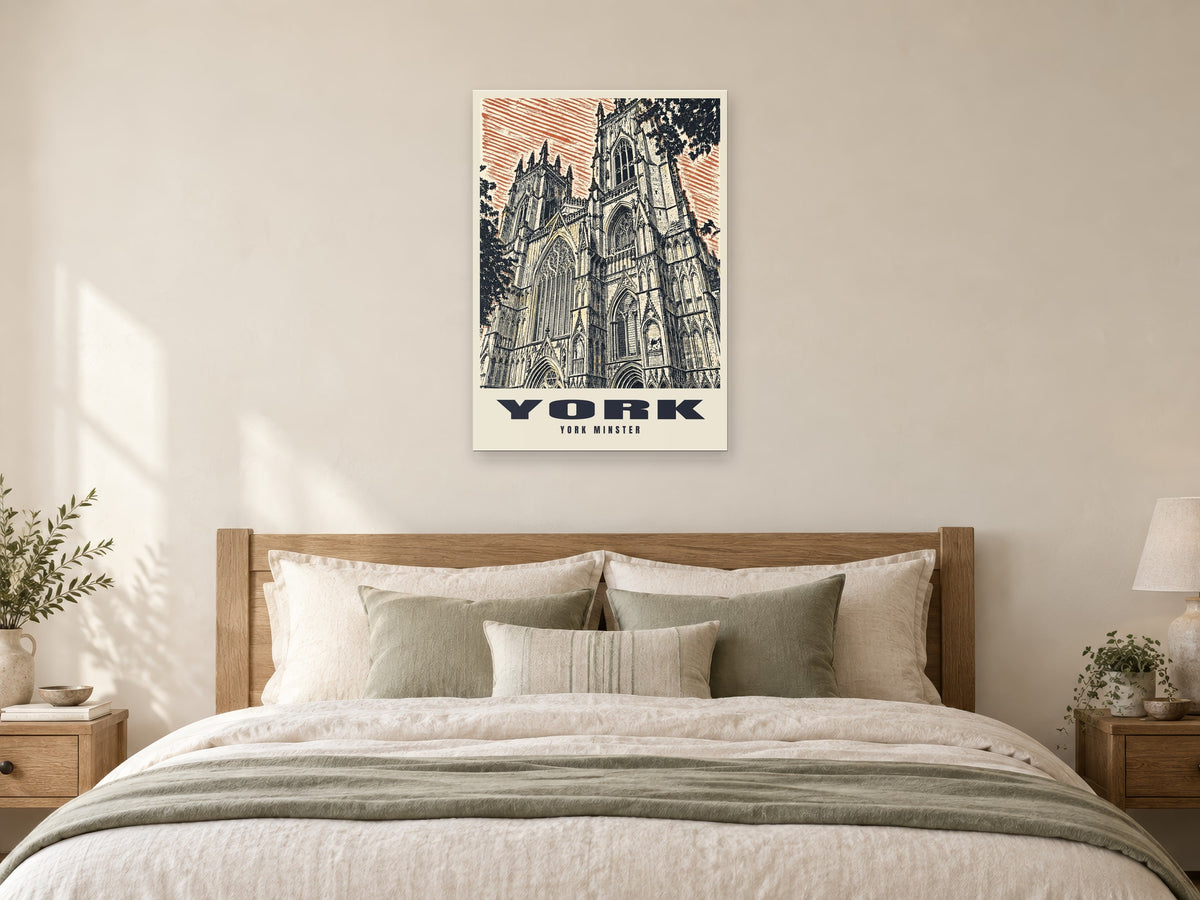 York Minster Poster at A1, as a poster, above a bed