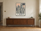 York Minster Poster at A1, in a black frame, above a sideboard