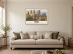 York Minster Poster at A1, in a natural wood frame, in a sitting room