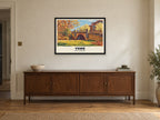 York Poster at A1, in a black frame, above a sideboard