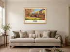 York Poster at A1, in a natural wood frame, in a sitting room