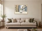 The Shambles, York Poster at A1, in a natural wood frame, in a sitting room