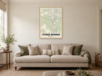 Ystrad Mynach Street Map Poster at A1, in a natural wood frame, in a sitting room